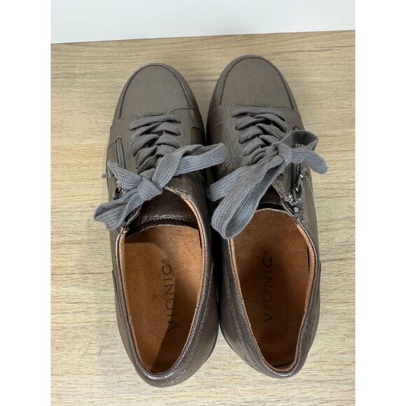 Vionic Women's Size 7.5 Abigail Metallic Walking Shoes Lace Up Round Toe - Picture 7 of 8